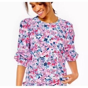 Lilly Pulitzer Corden Pink and Blue Party Like a LobStar Sweatshirt size small